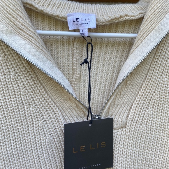 LE LIS Half Zip Sweater Dress NWT Size Medium - Picture 2 of 6